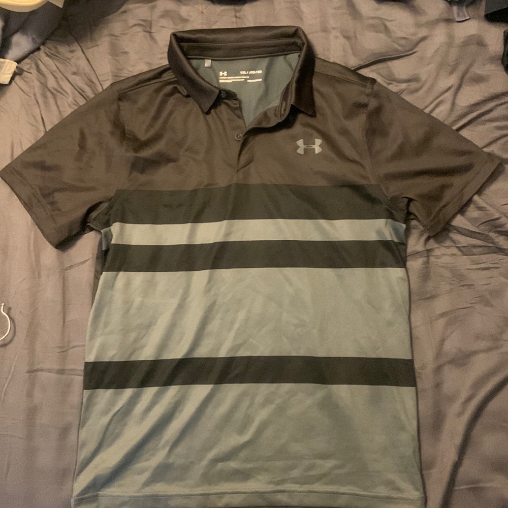 Under Armour Black/Gray Polo